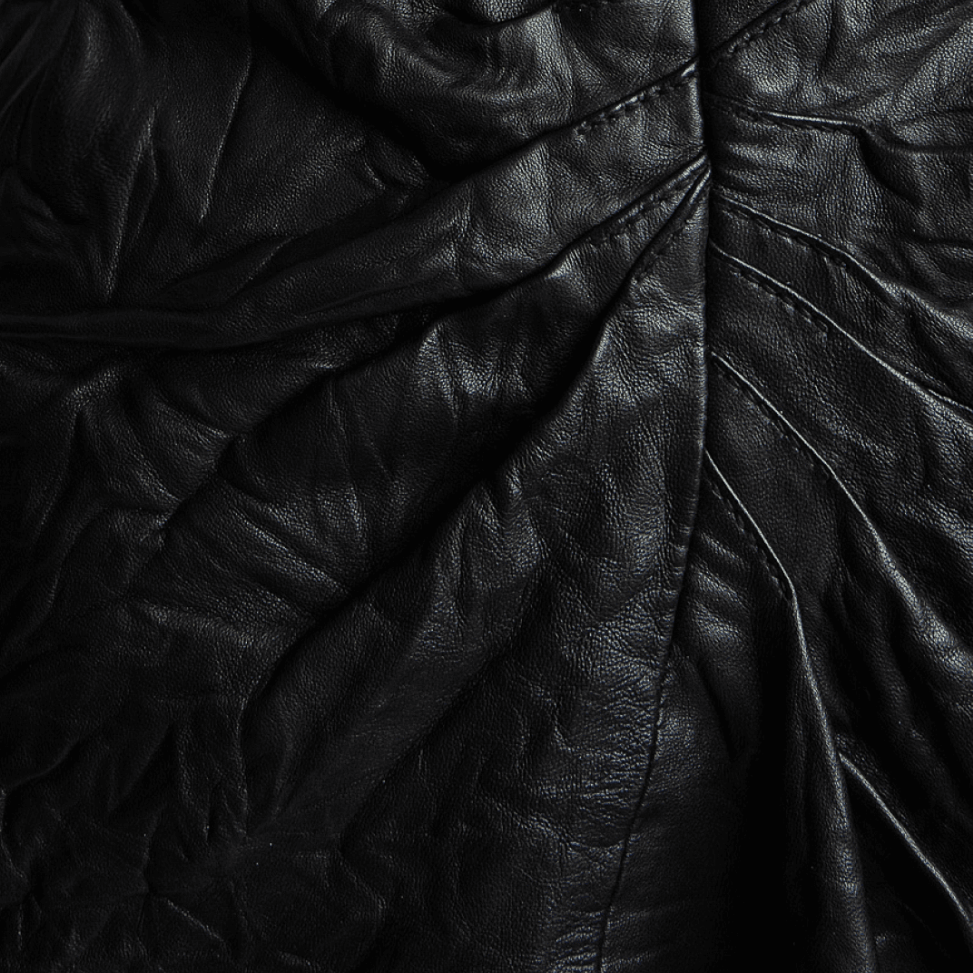 Crinkled leather